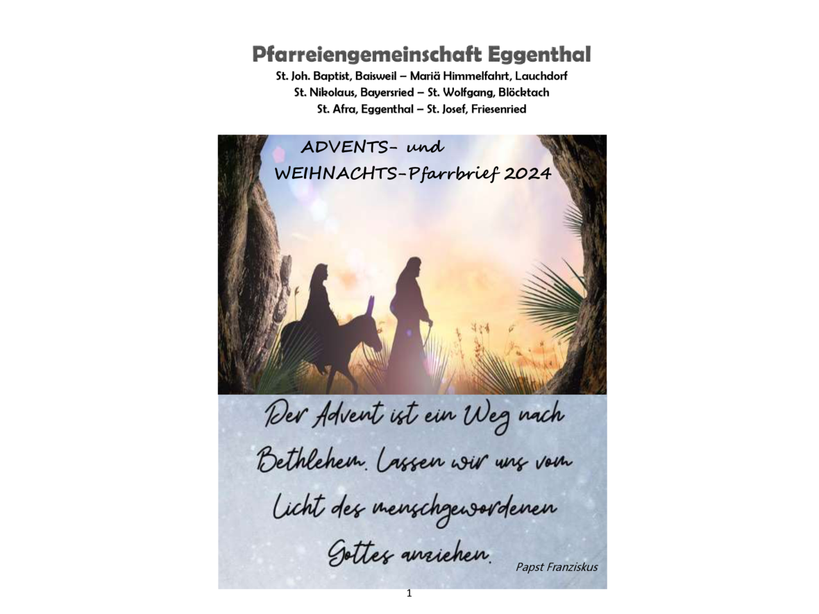 Pfarrbrief Weihnachten 2024